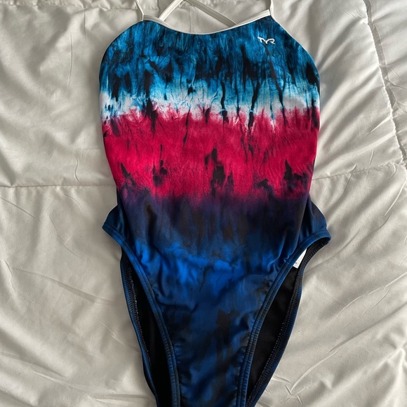 TYR Other - TYR Blue, Pink and White Tie-Dye One Piece Swimsuit